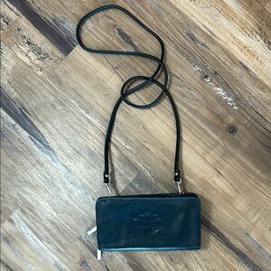 Harley-Davidson Leather Wallet Crossbody Purse - Black
